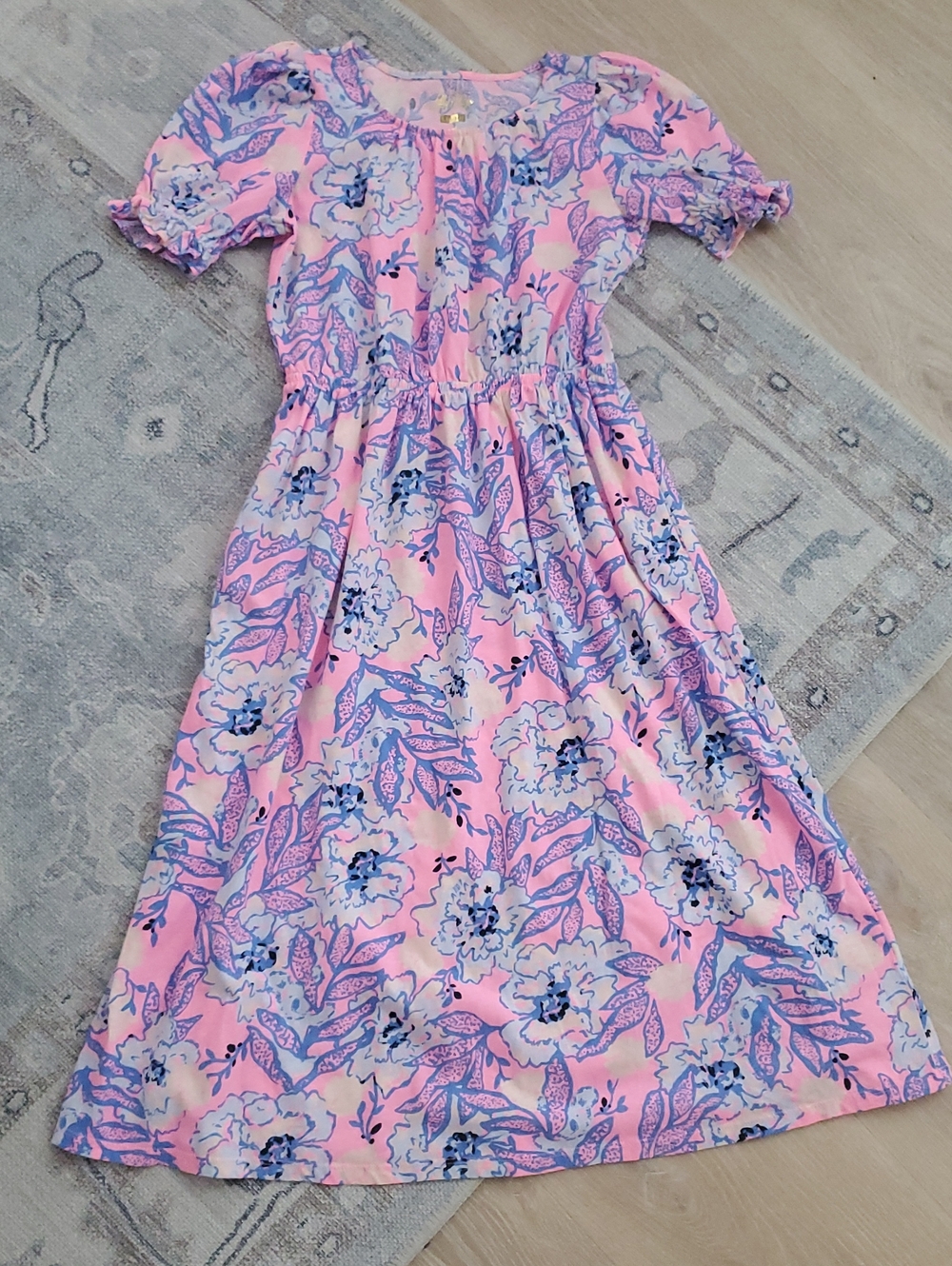 Lilly Pulitzer Girls Dean Midi Dress Totally Koalafied Pink Blue SzL (8-10)